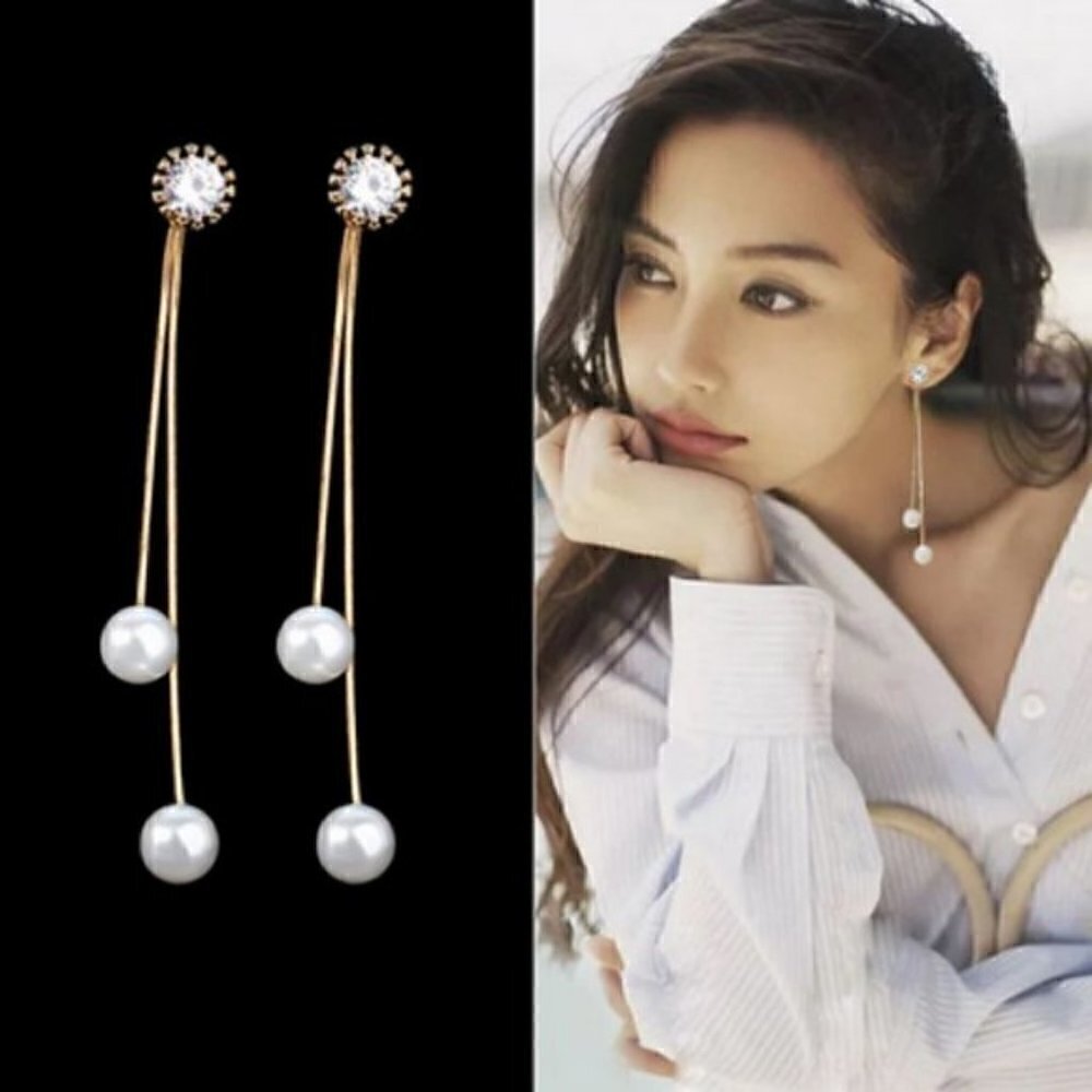 Pearl Tassel Long earrings jewelry